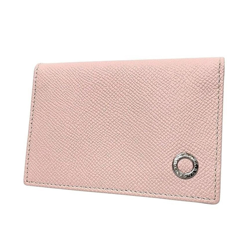 BVLGARI Bulgari Card Case, Business Holder, Grain Leather, Light Pink, 30402